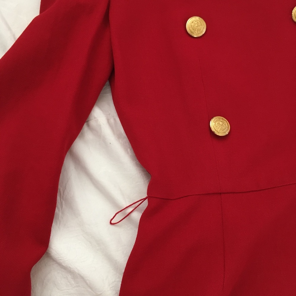 Linda Allard Ellen Tracy Red Wool Peacoat - Picture 7 of 7